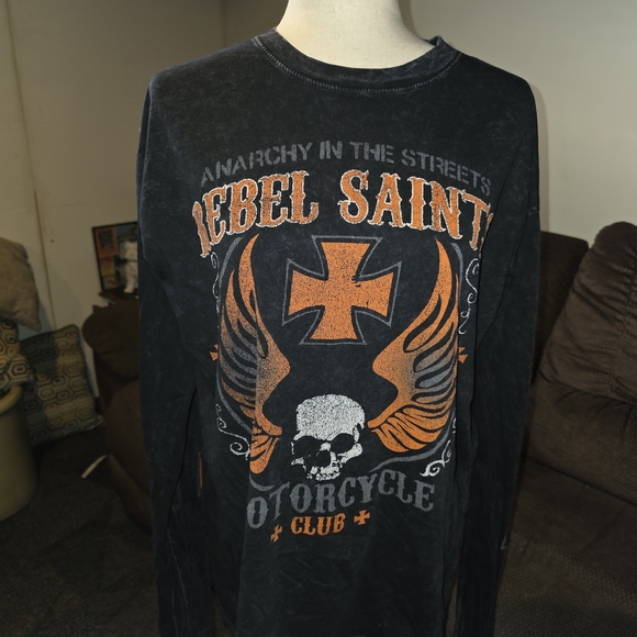 rebels Other - Rebels Black and Orange Long Sleeve Tee